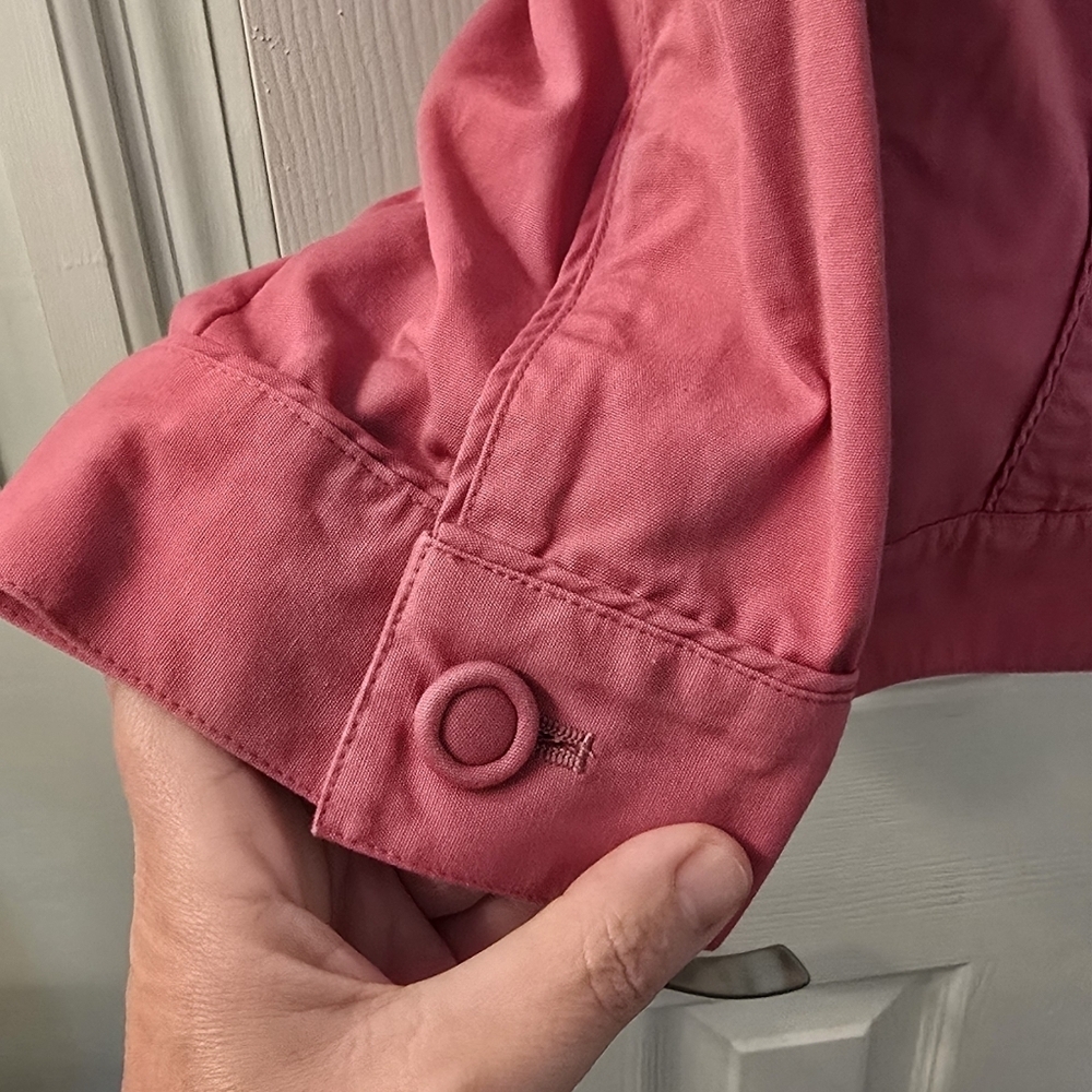 Coldwater Creek Vibrant Pink Cropped Jacket With Front Pockets, Size 12P - Picture 4 of 7